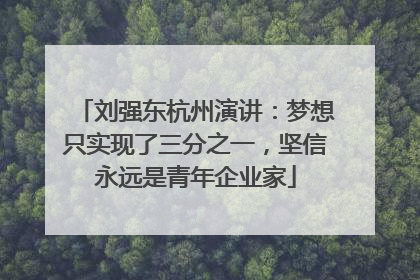 刘强东杭州演讲：梦想只实现了三分之一，坚信永远是青年企业家