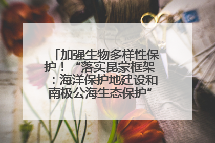 加强生物多样性保护！“落实昆蒙框架：海洋保护地建设和南极公海生态保护”主题论坛将举办