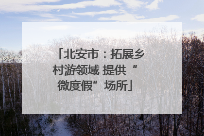 北安市：拓展乡村游领域 提供“微度假”场所