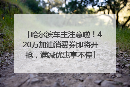 哈尔滨车主注意啦！420万加油消费券即将开抢，满减优惠享不停