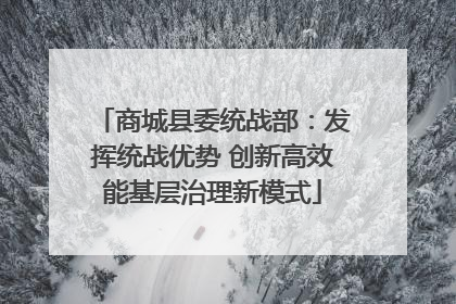 商城县委统战部：发挥统战优势 创新高效能基层治理新模式