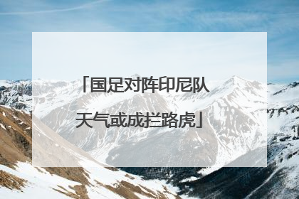 国足对阵印尼队 天气或成拦路虎