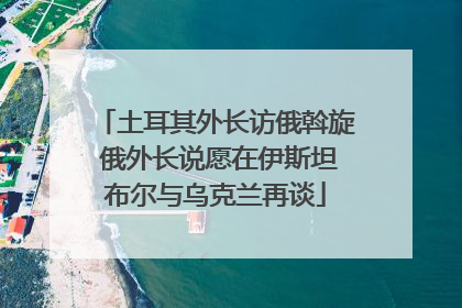 土耳其外长访俄斡旋 俄外长说愿在伊斯坦布尔与乌克兰再谈