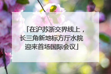 在沪苏浙交界线上，长三角新地标方厅水院迎来首场国际会议