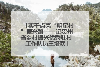 实干点亮“明星村”振兴路——记贵州省乡村振兴优秀驻村工作队员王培欢