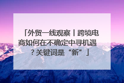 外贸一线观察丨跨境电商如何在不确定中寻机遇？关键词是“新”