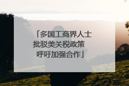 多国工商界人士批驳美关税政策 呼吁加强合作