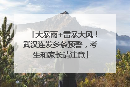 大暴雨+雷暴大风！武汉连发多条预警，考生和家长请注意