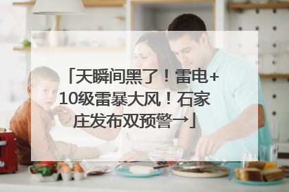 天瞬间黑了！雷电+10级雷暴大风！石家庄发布双预警→