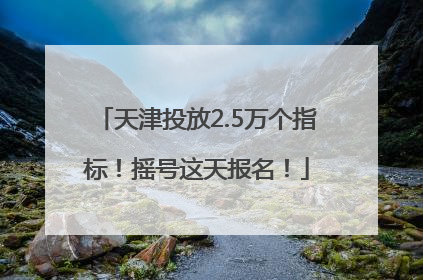 天津投放2.5万个指标！摇号这天报名！
