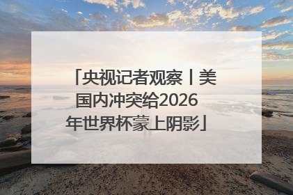 央视记者观察丨美国内冲突给2026年世界杯蒙上阴影
