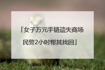 女子万元手链遗失商场 民警2小时帮其找回