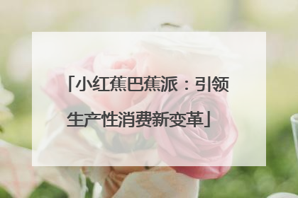 小红蕉巴蕉派：引领生产性消费新变革