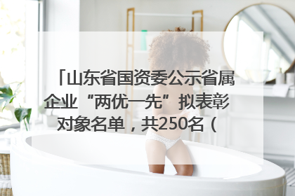山东省国资委公示省属企业“两优一先”拟表彰对象名单，共250名（个）党员和党组织