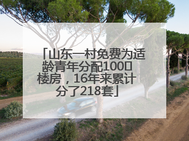 山东一村免费为适龄青年分配100㎡楼房，16年来累计分了218套