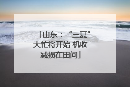 山东：“三夏”大忙将开始 机收减损在田间