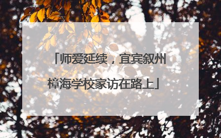师爱延续，宜宾叙州樟海学校家访在路上