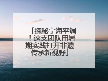 探秘宁海平调！这支团队用暑期实践打开非遗传承新视野