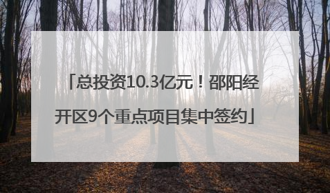 总投资10.3亿元！邵阳经开区9个重点项目集中签约