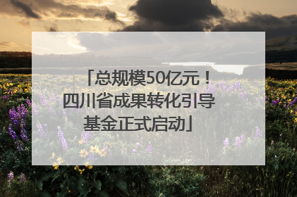 总规模50亿元！四川省成果转化引导基金正式启动