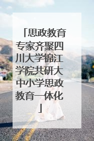 思政教育专家齐聚四川大学锦江学院共研大中小学思政教育一体化
