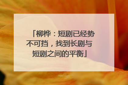 柳桦：短剧已经势不可挡，找到长剧与短剧之间的平衡