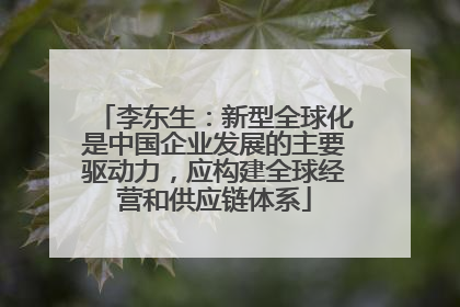 李东生：新型全球化是中国企业发展的主要驱动力，应构建全球经营和供应链体系
