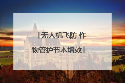 无人机飞防 作物管护节本增效