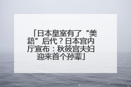 日本皇室有了“美籍”后代？日本宫内厅宣布：秋筱宫夫妇迎来首个孙辈