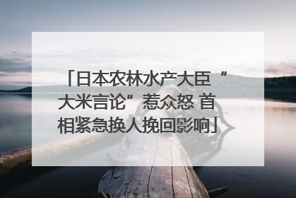 日本农林水产大臣“大米言论”惹众怒 首相紧急换人挽回影响