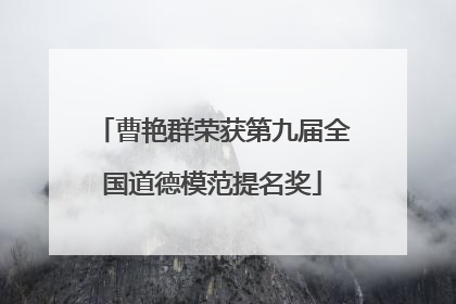 曹艳群荣获第九届全国道德模范提名奖
