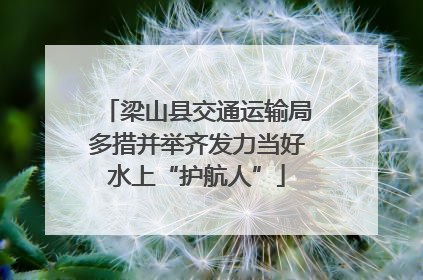 梁山县交通运输局多措并举齐发力当好水上“护航人”