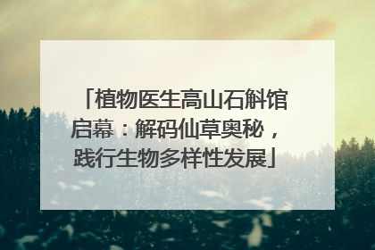 植物医生高山石斛馆启幕：解码仙草奥秘，践行生物多样性发展