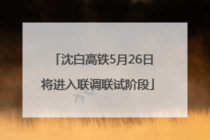 沈白高铁5月26日将进入联调联试阶段