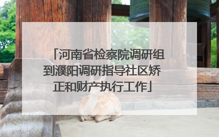 河南省检察院调研组到濮阳调研指导社区矫正和财产执行工作