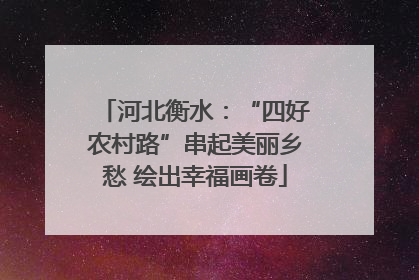 河北衡水：“四好农村路”串起美丽乡愁 绘出幸福画卷