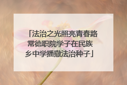 法治之光照亮青春路 常德职院学子在民族乡中学播撒法治种子
