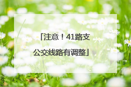 注意！41路支公交线路有调整