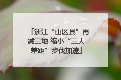 浙江“山区县”再减三地 缩小“三大差距”步伐加速