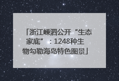 浙江嵊泗公开“生态家底”：1248种生物勾勒海岛特色图景