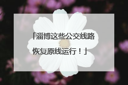 淄博这些公交线路恢复原线运行！