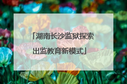湖南长沙监狱探索出监教育新模式