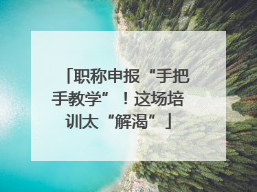 职称申报“手把手教学”！这场培训太“解渴”