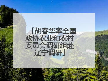 胡春华率全国政协农业和农村委员会调研组赴辽宁调研
