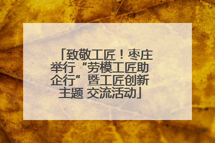 致敬工匠！枣庄举行“劳模工匠助企行”暨工匠创新主题 交流活动
