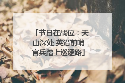 节日在战位：天山深处 英沿前哨官兵踏上巡逻路