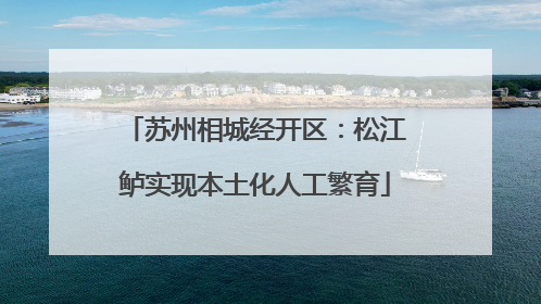 苏州相城经开区：松江鲈实现本土化人工繁育