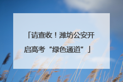请查收！潍坊公安开启高考“绿色通道”
