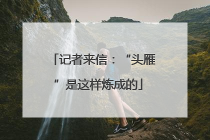 记者来信：“头雁”是这样炼成的