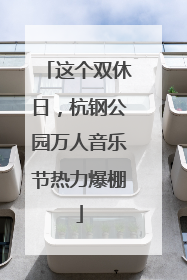 这个双休日，杭钢公园万人音乐节热力爆棚